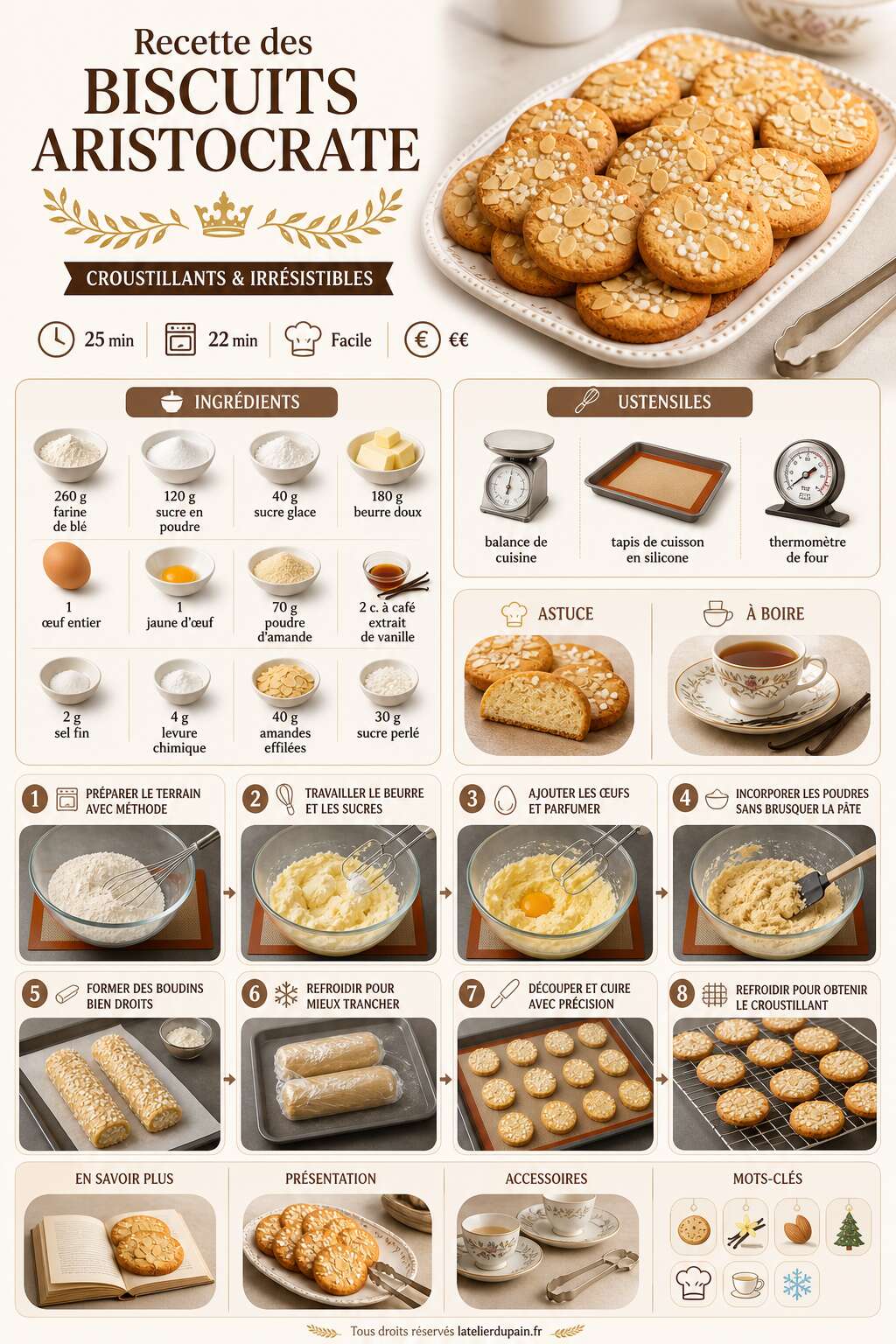 Fiche recette Recette des biscuits aristocrate : croustillants et irr&eacute;sistibles