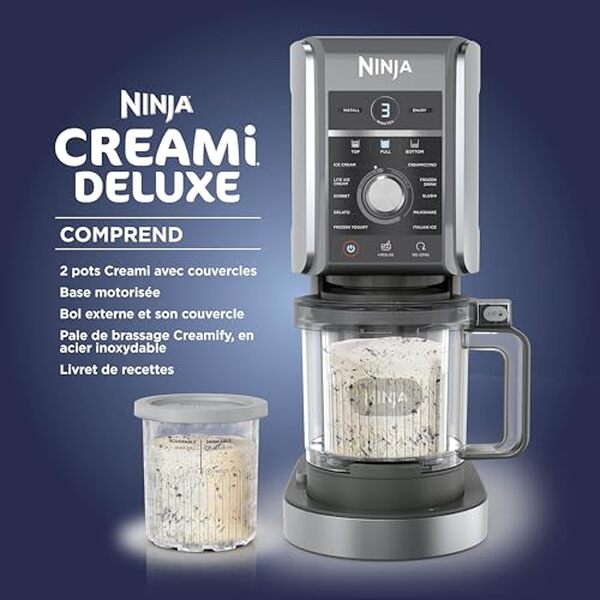 Découvrez notre test détaillé de la Ninja CREAMi Deluxe, la machine à glace polyvalente qui révolutionne vos desserts. Performances, avantages et avis d'experts. 