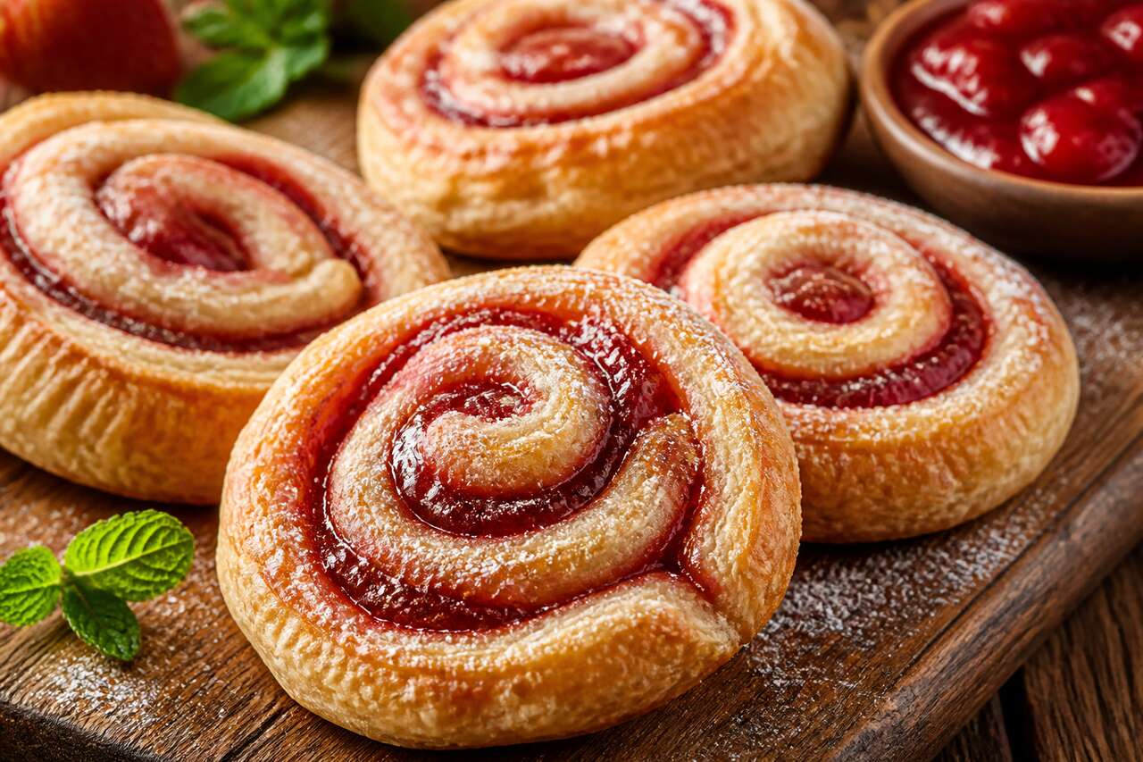 Recette de moulins à vent à la confiture de fraises