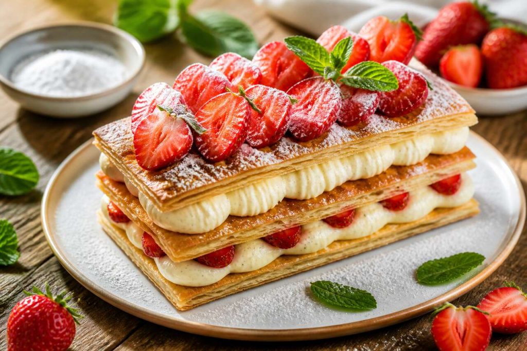 Recette du mille-feuilles aux fraises facile et gourmand