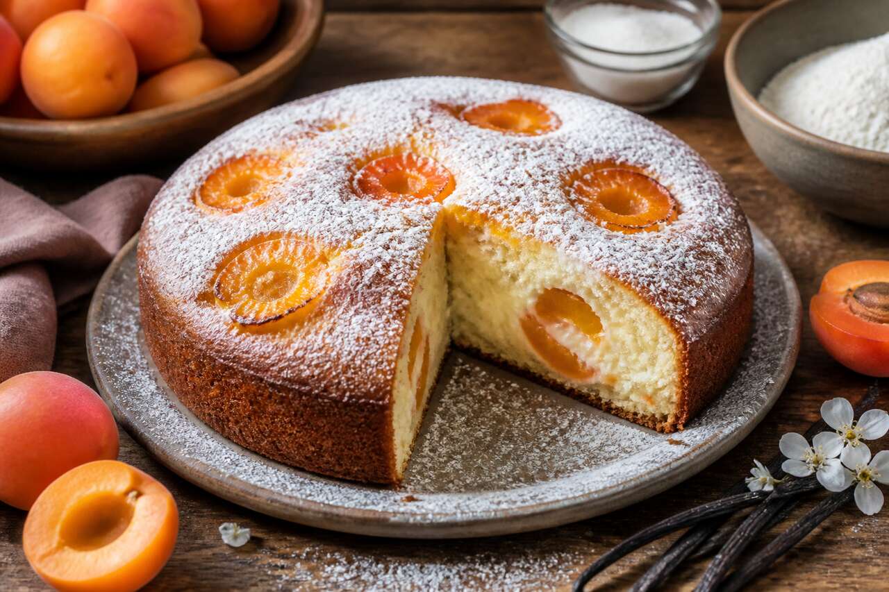 Recette du gâteau moelleux aux abricots et ricotta