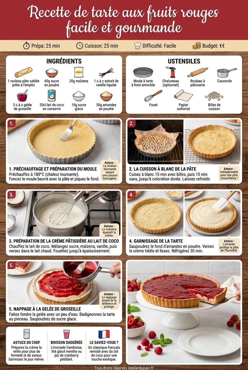 Fiche recette Recette de tarte aux fruits rouges facile et gourmande