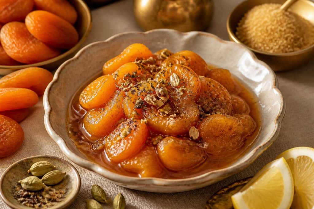 Recette de compote d'abricots à la cardamome sans œufs et sans gluten