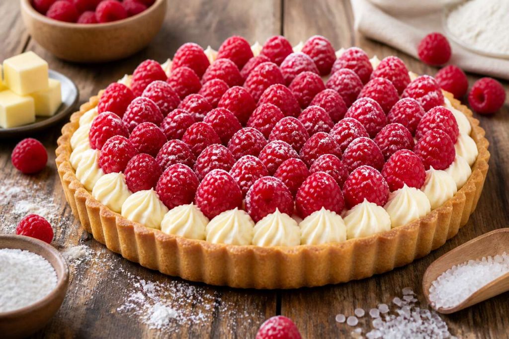 Recette de tarte aux framboises facile et gourmande