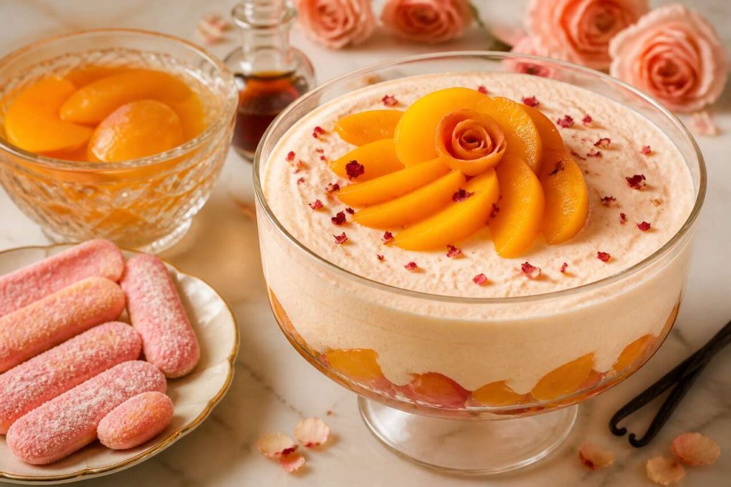 Recette de mousse de pêches aux biscuits roses de Reims