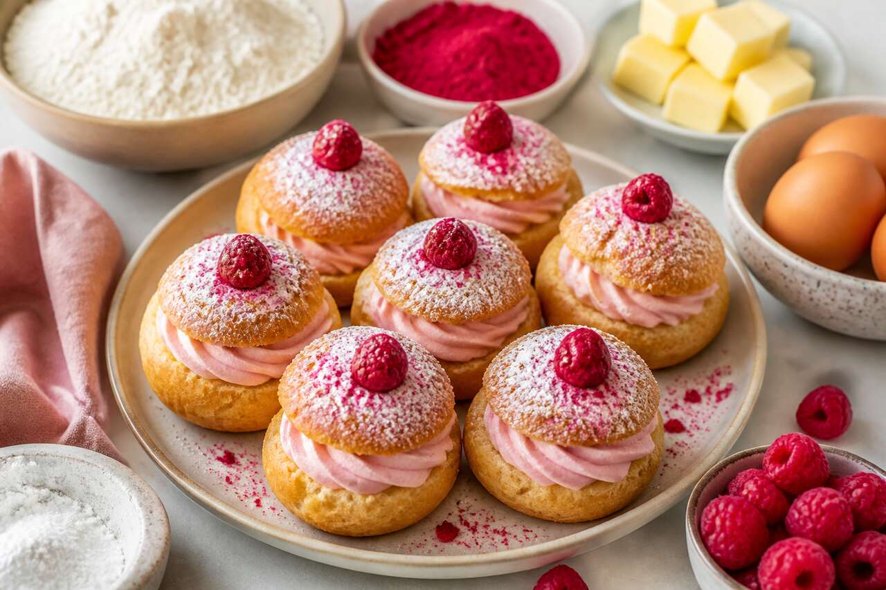 Recette de petits choux à la framboise faciles et gourmands