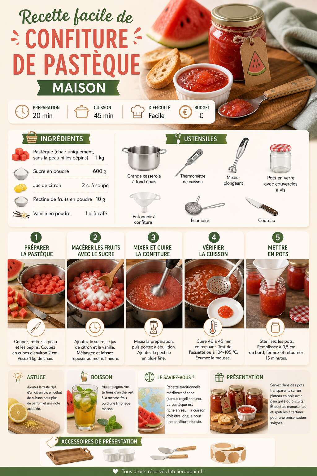 Fiche recette Recette facile de confiture de past&egrave;que maison
