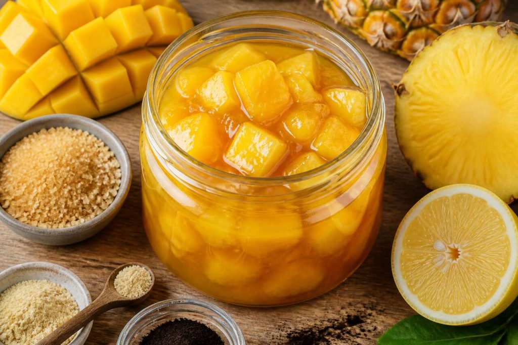Recette de confiture ananas-mangue maison