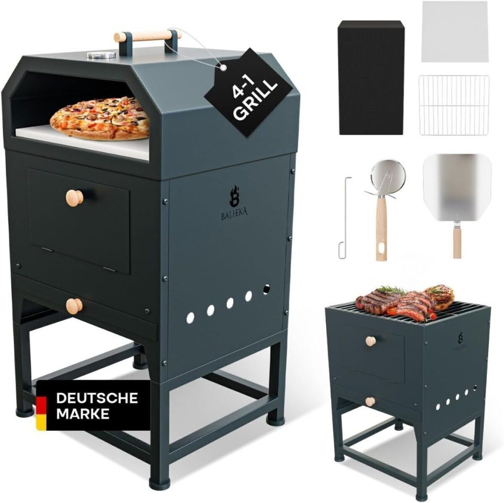 Test du four à pizza d'extérieur Balheka© 2-en-1 avec accessoires XXL