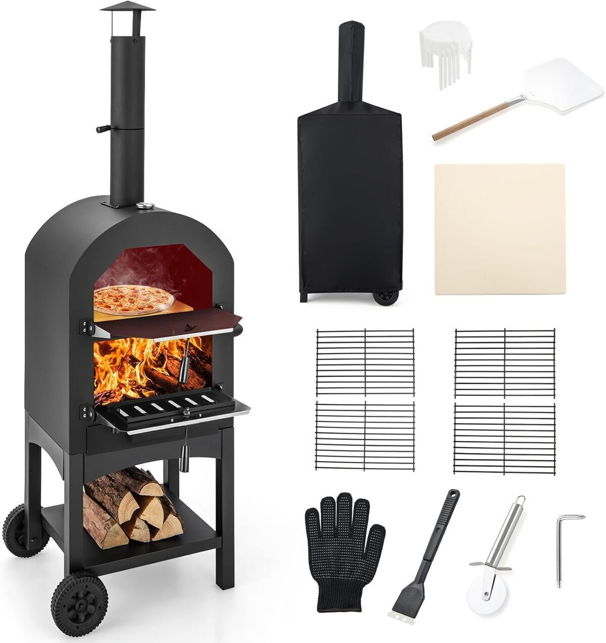 Test du four à pizza extérieur Costway avec thermomètre intégré