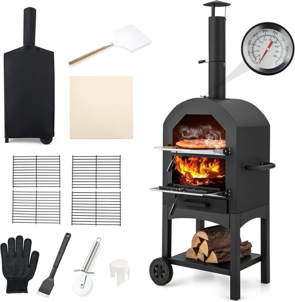 Test du four à pizza GYMAX 162cm : cuisson parfaite au bois