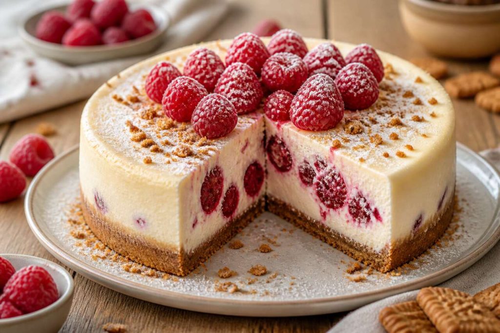 Recette du cheesecake aux framboises et à la ricotta