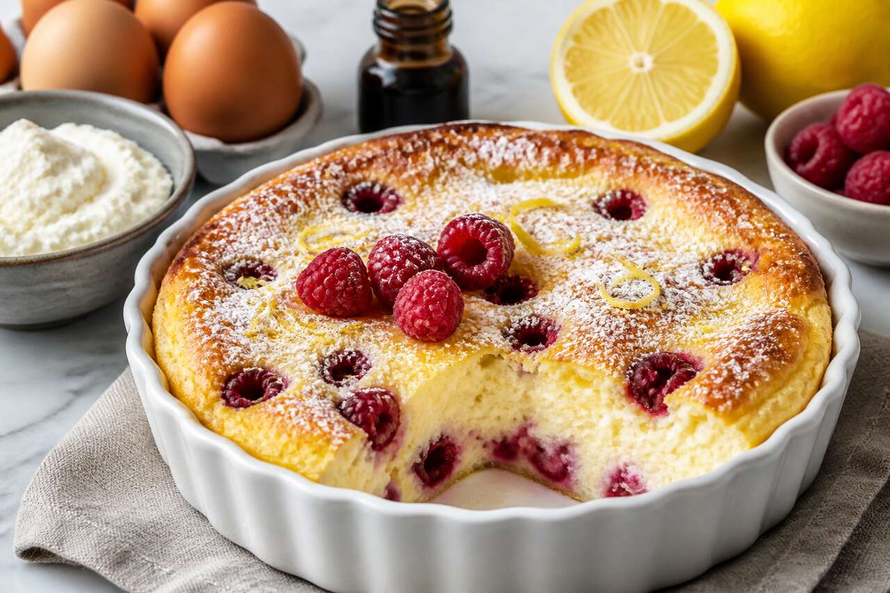Recette du gratin de framboises au citron et à la ricotta