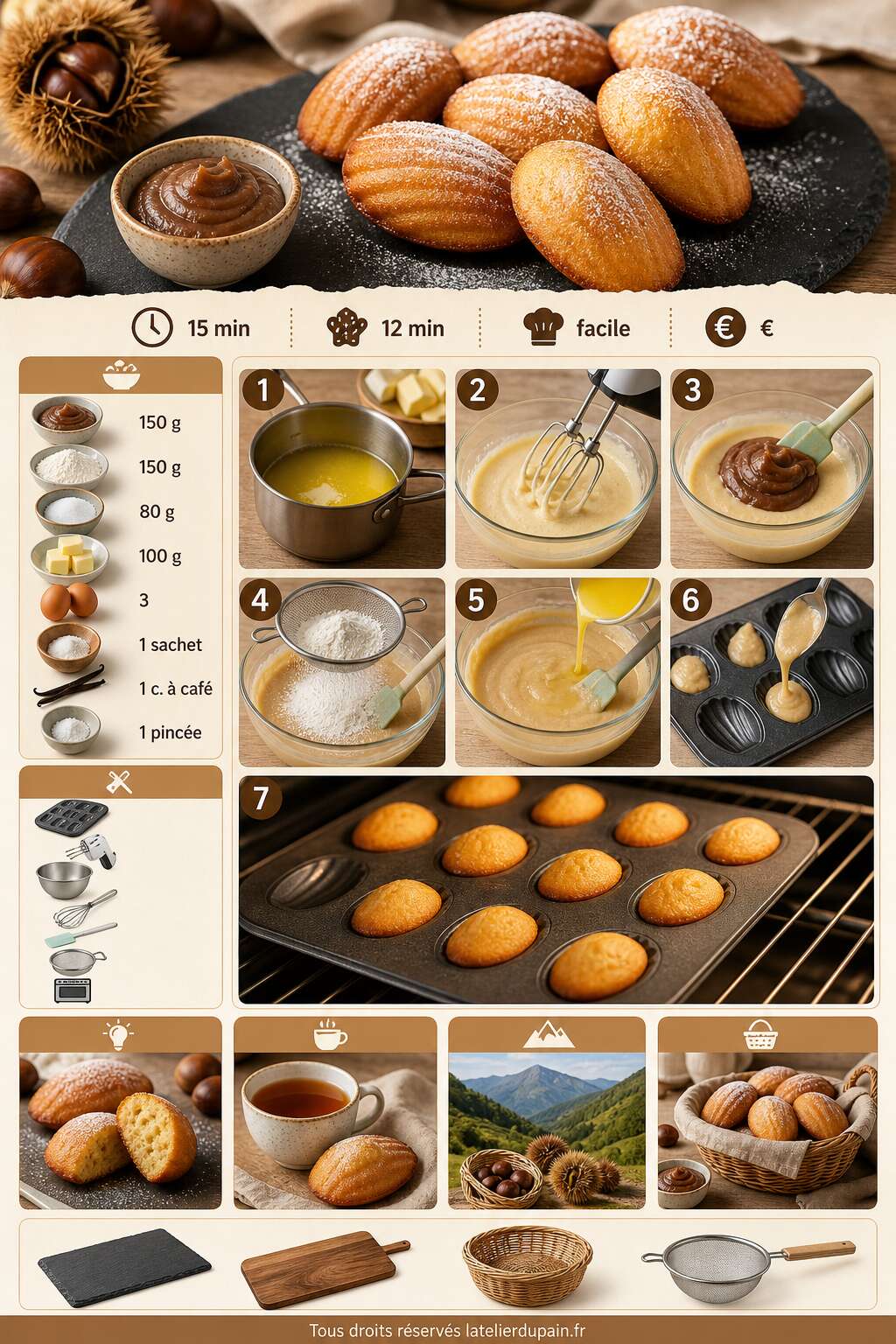 Fiche recette Recette des madeleines ardéchoises : moelleuses et faciles à réaliser Fiche recette Recette des madeleines ardéchoises : moelleuses et faciles à réaliser