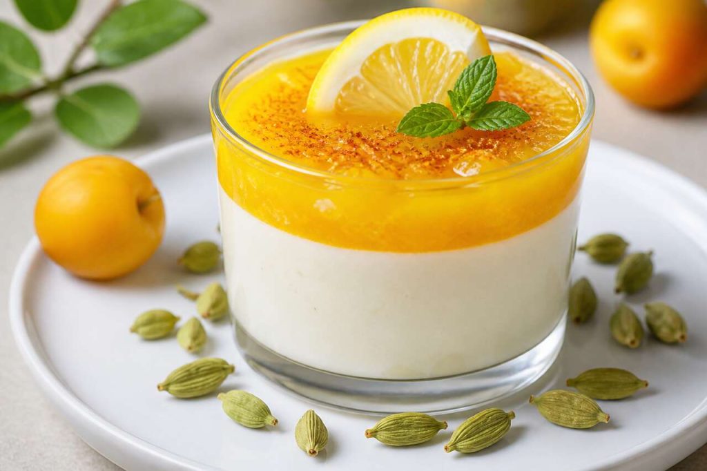 Recette de panna cotta à la cardamome et compote de mirabelles