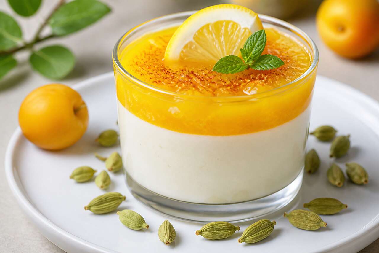 Recette de panna cotta à la cardamome et compote de mirabelles