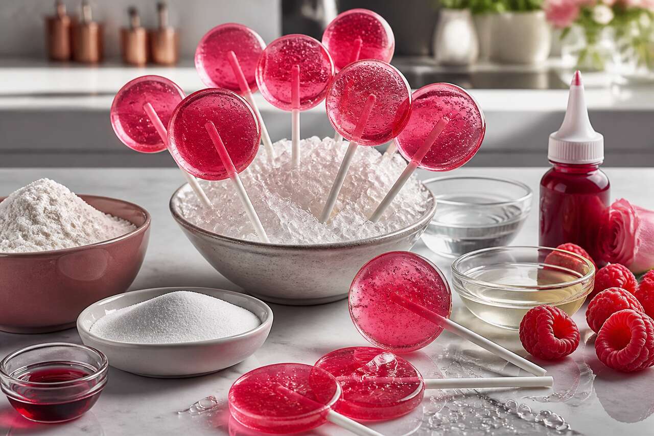 Recette de sucettes roses au sucre allégées 0 calorie