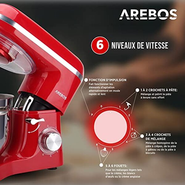 Découvrez notre test détaillé du robot pâtissier Arebos 1500W : performances, polyvalence et qualité pour vos préparations culinaires. Avis client et recommandations. 