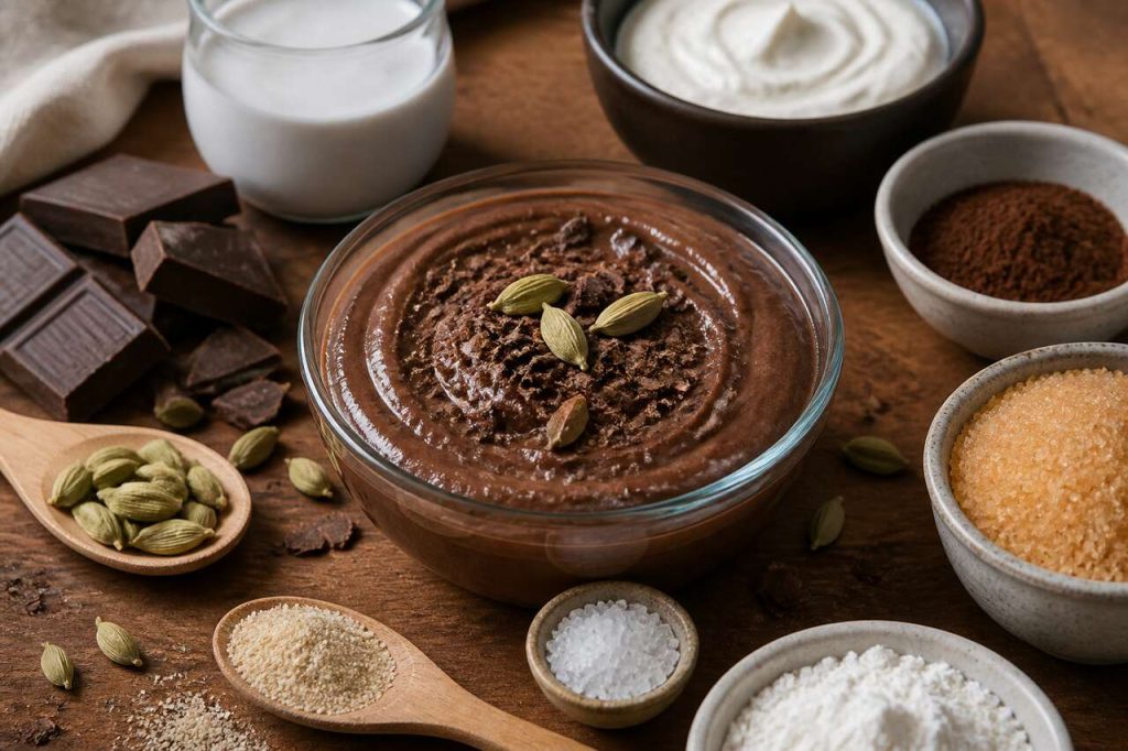 Recette de crème au chocolat et à la cardamome