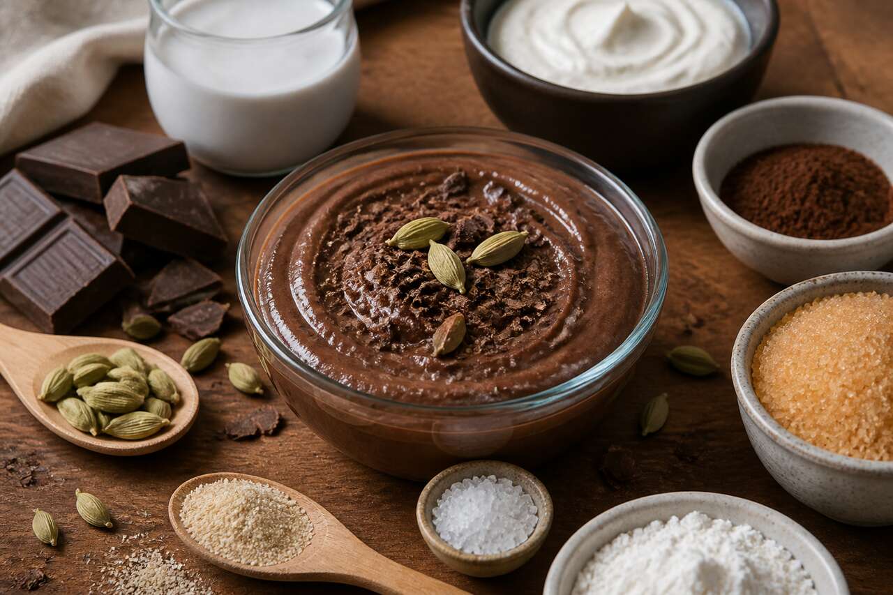 Recette de crème au chocolat et à la cardamome