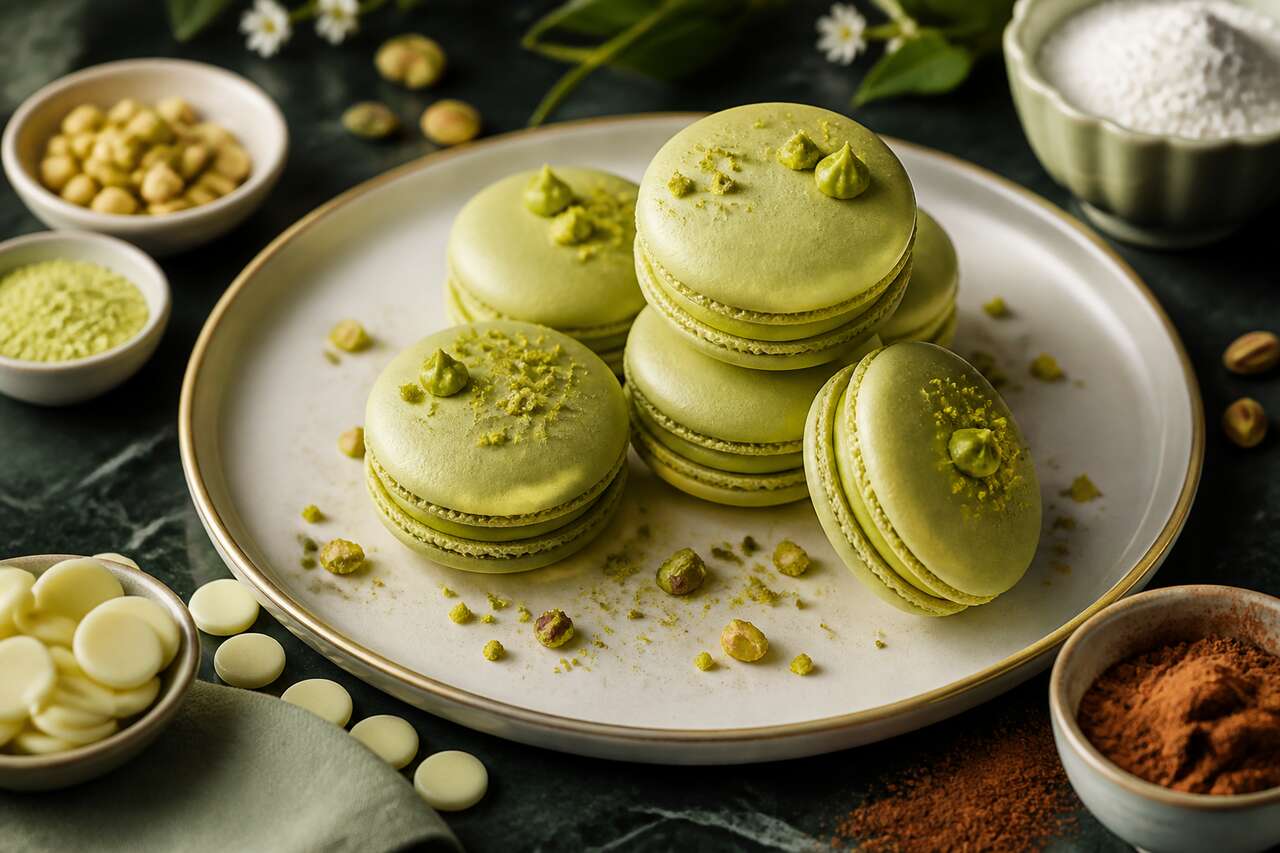 Recette de macarons à la pistache et au wasabi