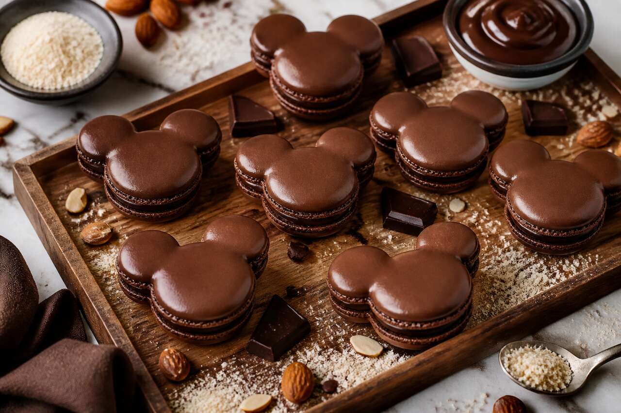 Recette de macarons Mickey au chocolat noir