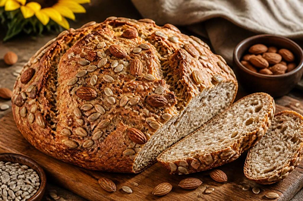 Recette de pains maison bio aux graines de tournesol et amandes