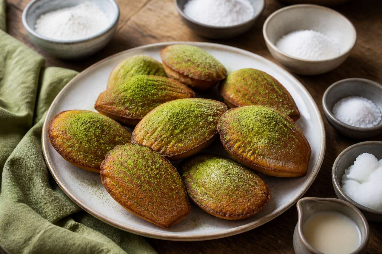 Recette de madeleines au thé vert sans gluten et sans lactose
