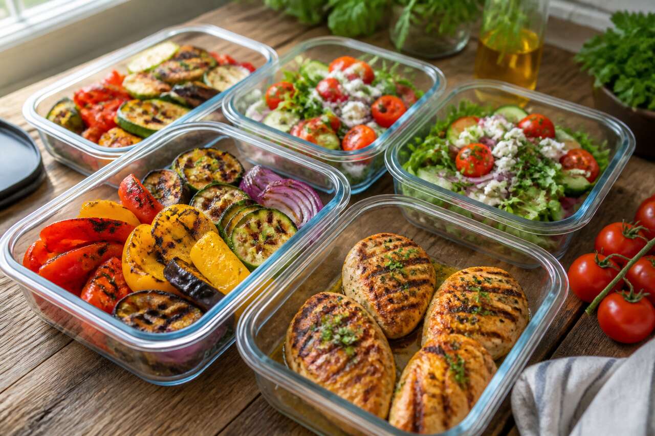 Id&eacute;es concr&egrave;tes de meal prep, dont plats principaux d&rsquo;&eacute;t&eacute; &agrave; pr&eacute;parer &agrave; l&rsquo;avance