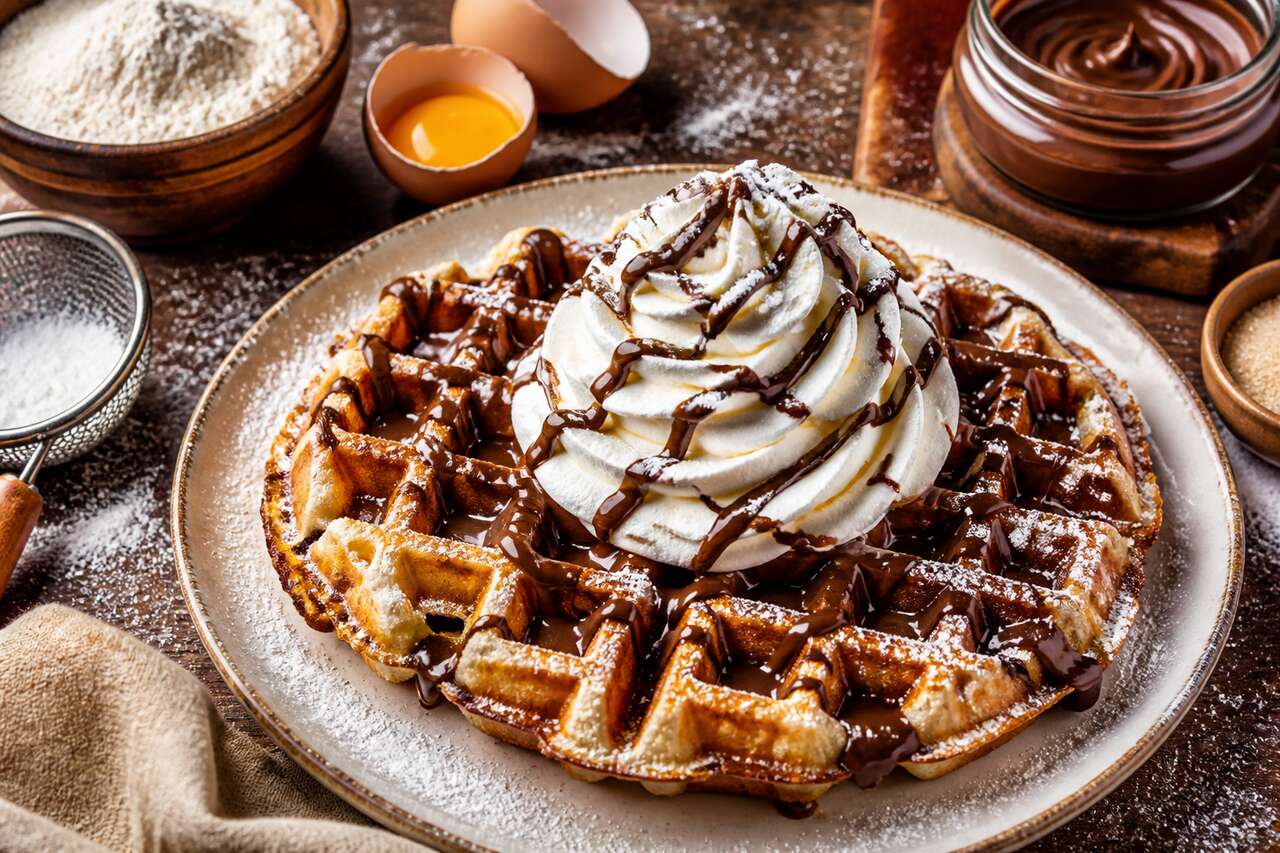 Recette de gaufres à la chantilly au Nutella