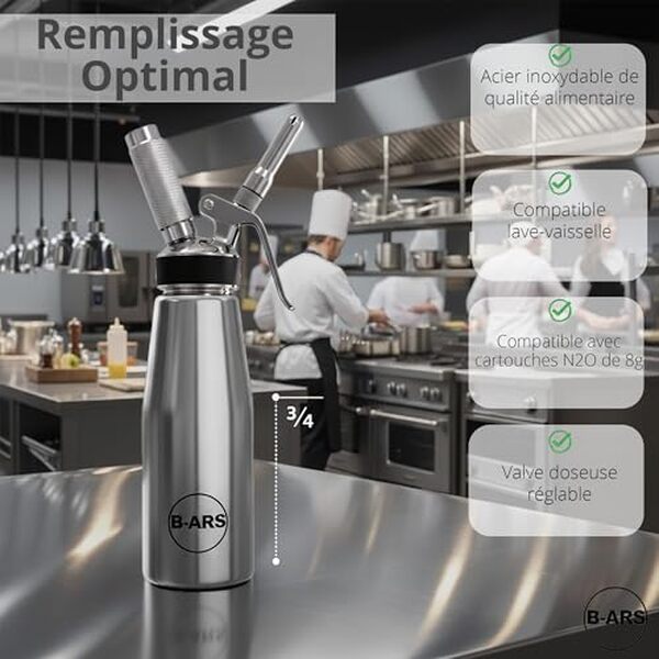 Découvrez notre test détaillé du siphon chantilly B-ARS 500 ml en acier inoxydable : performances, qualité et avis d'experts pour bien choisir. 