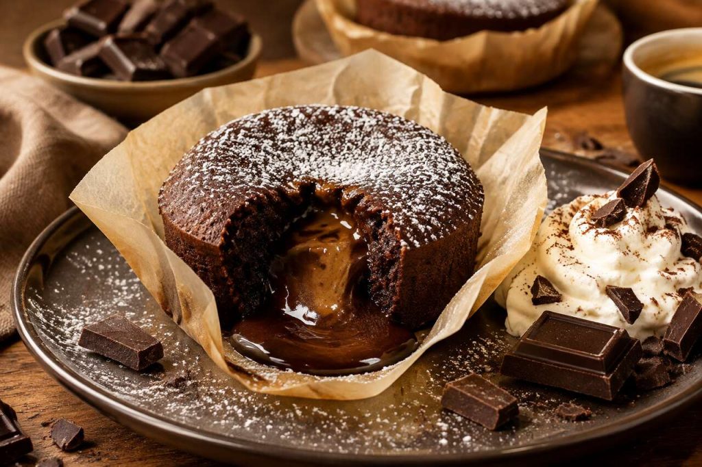 Recette du moelleux au chocolat noir cœur café