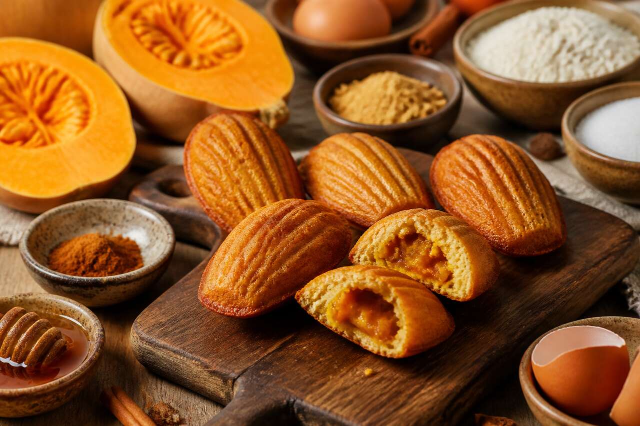 Recette de madeleines au cœur fondant de citrouille épicée