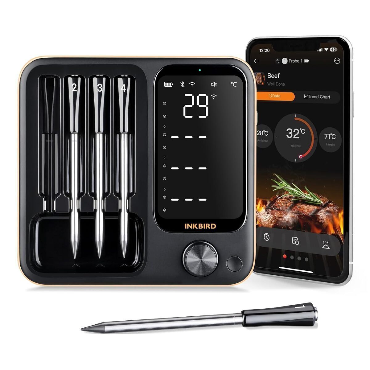 Test du thermomètre connecté Inkbird INT-14-BW pour barbecue et cuisine