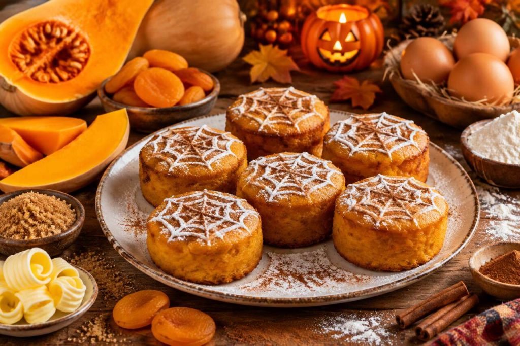 Recette de petits gâteaux à la courge musquée et aux abricots secs pour Halloween
