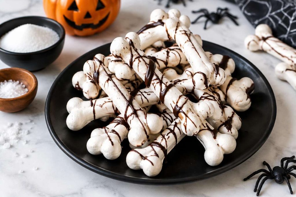 Recette de bouchées squelettes en meringue pour Halloween