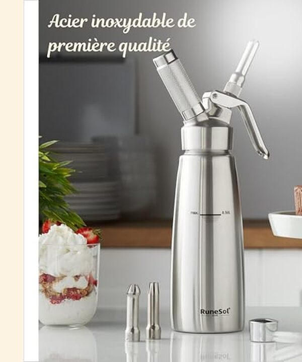 Découvrez notre test détaillé du siphon chantilly inox Runesol 500ml : performances, qualité et utilisation pour les pâtissiers professionnels. 