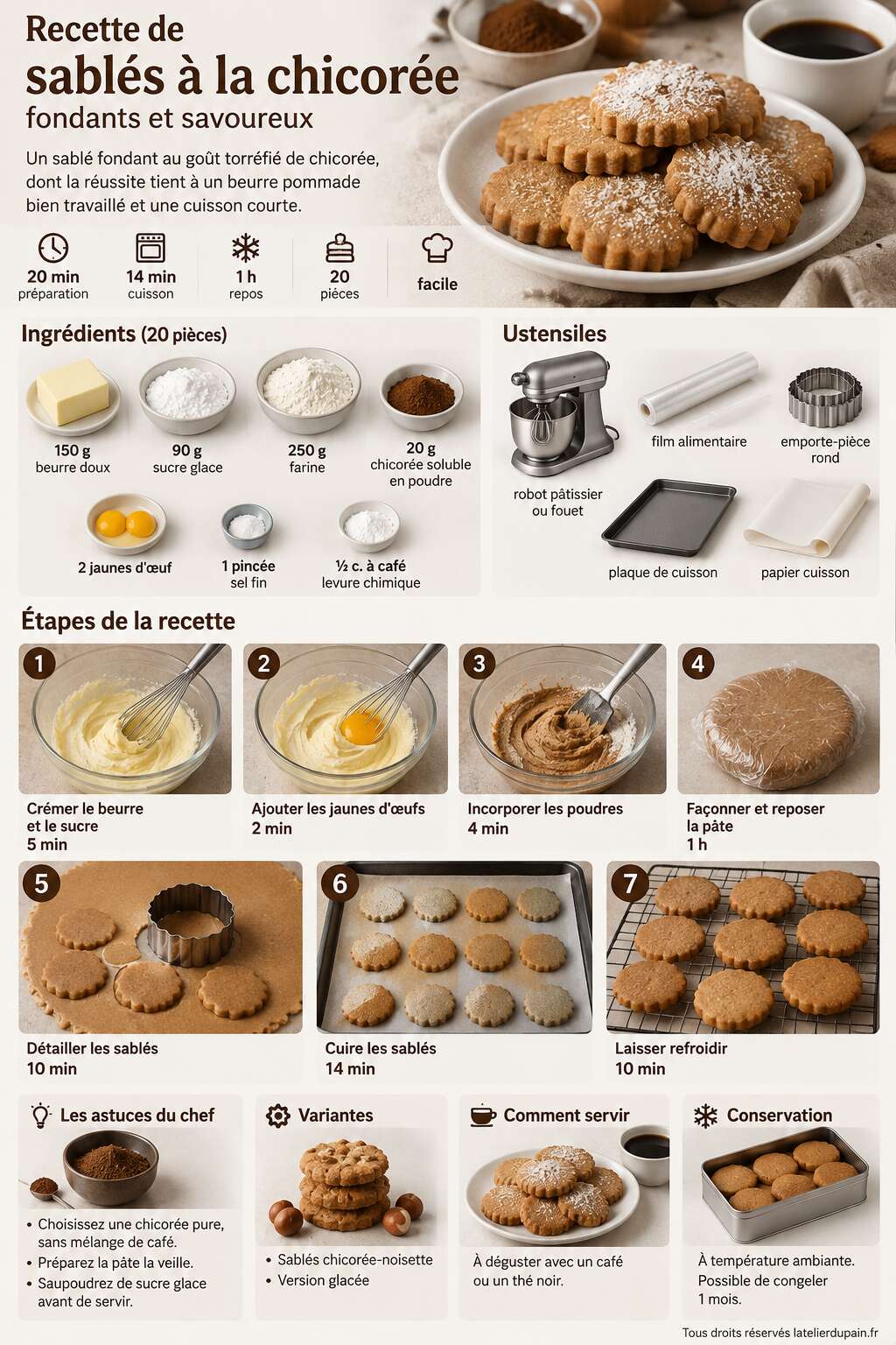 Fiche recette Recette de sabl&eacute;s &agrave; la chicor&eacute;e : fondants et savoureux