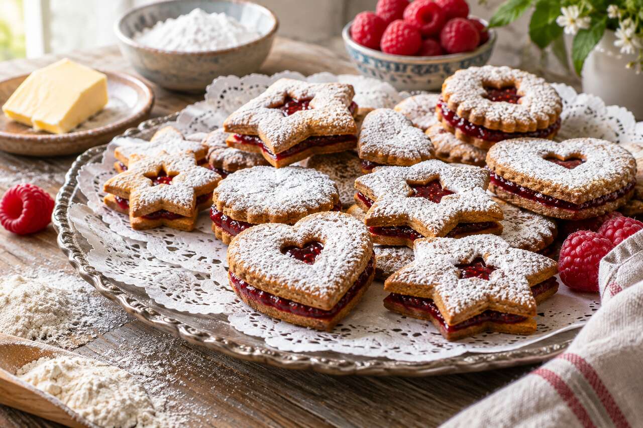 Recette de petits sablés à la farine de seigle fourrés à la confiture