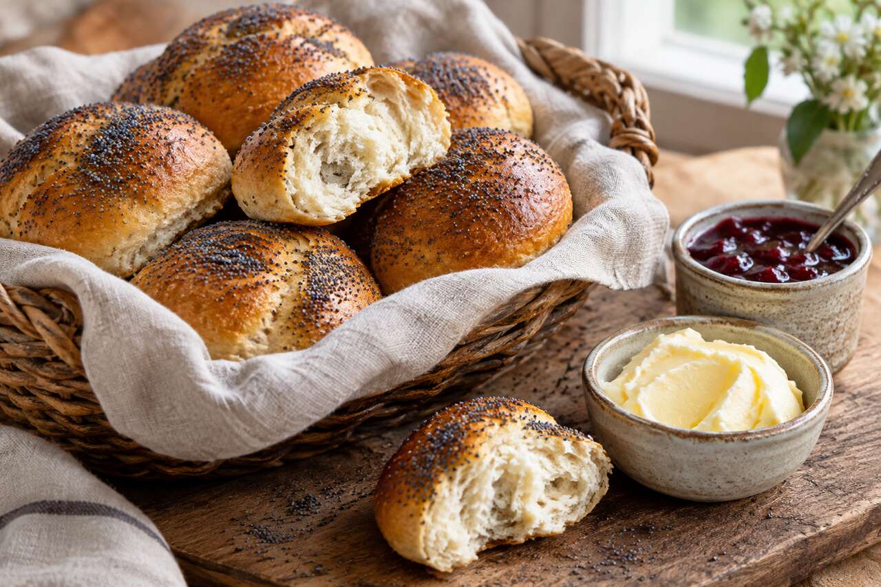 Recette de petits pains aux graines de pavot moelleux et faciles