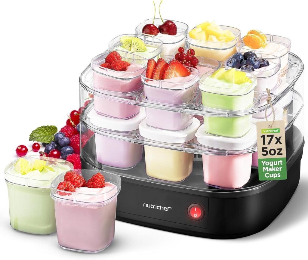 Test de la yaourtière NutriChef NCKN128G17 : 17 gobelets pratiques