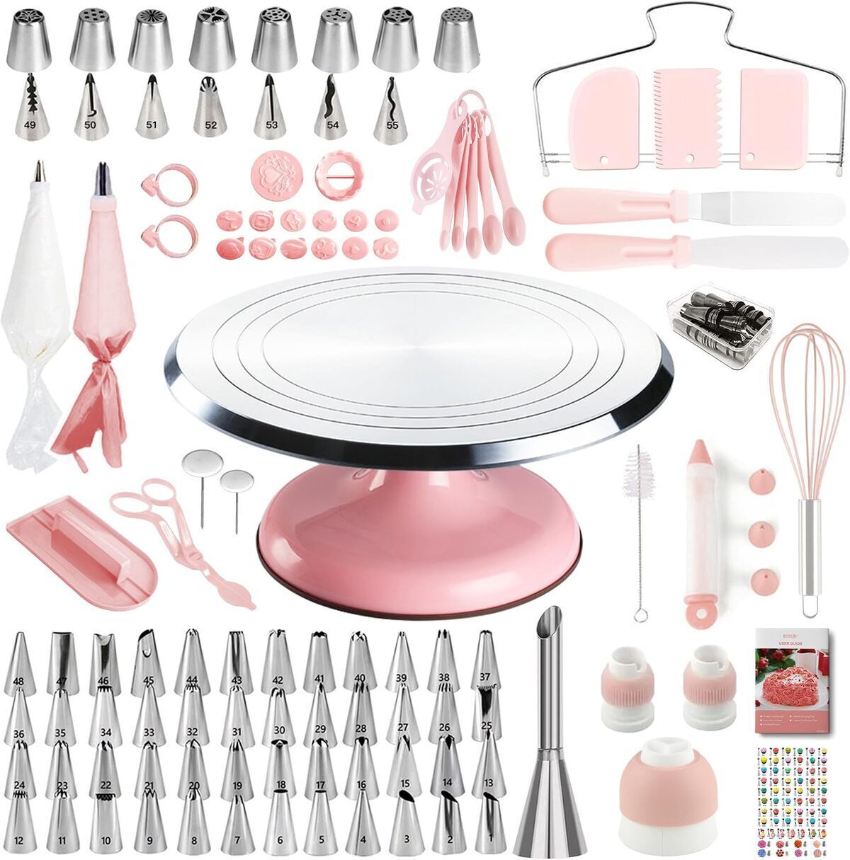 Test du kit de décoration de gâteaux 138 pièces avec plateau tournant