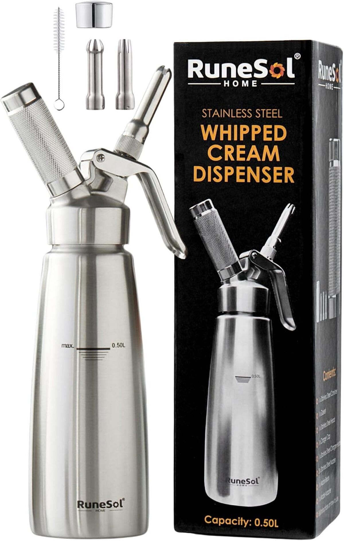 Test du siphon chantilly inox Runesol 500ml : pâtisserie pro